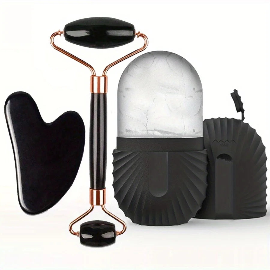 3-piece facial care set with cooling roller, facial roller and gua sha tools set. Perfect gift Beauty World Shop