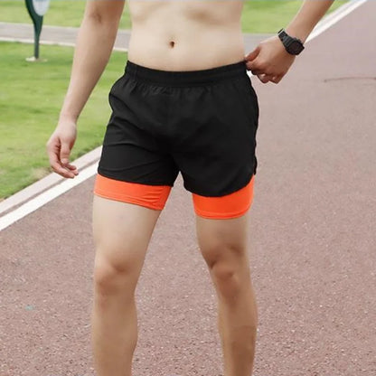 NEW Sport Shorts Men Sportswear 2 In 1 Short Pants Double-deck Beach Bottoms Summer Gym Fitness Training Jogging Running Shorts Beauty World Shop