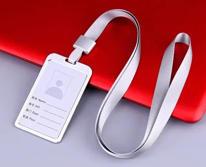 1 Pcs Aluminum Alloy Card Cover Case Bank Business Work Card Holder with ABS Retractable Badge Reel Credit ID Card Badge Bag Beauty World Shop