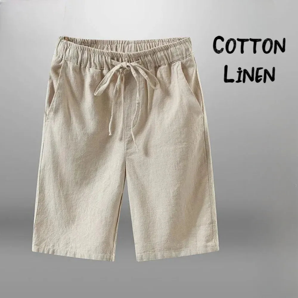 Men Shorts for Men Cotton Linen Casual Breathable Beach Shorts Men's Short Sweatpants Vacation Gym Basketball Beauty World Shop