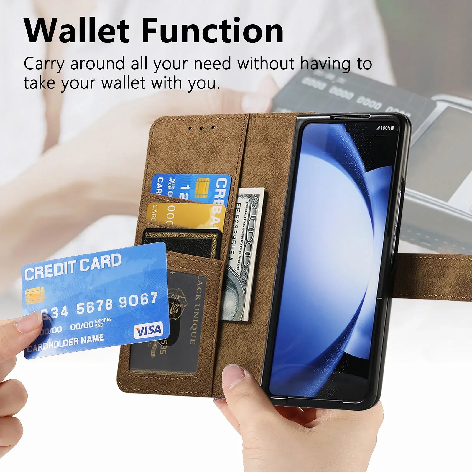 2 in 1 Magnetic Zipper Cards Solt Wallet Leather Case For Samsung Galaxy Z Fold 8 ultra 7 6 5  Wireless Charging Bag Purse Cover Beauty World Shop