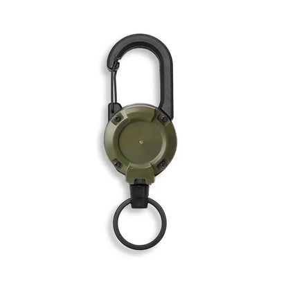 Retractable Heavy Duty Pull Reel Carabiner Strong Steel Wire Rope Buckle Spring Key Ring Outdoor Sporty attachment Keychain Tool Beauty World Shop