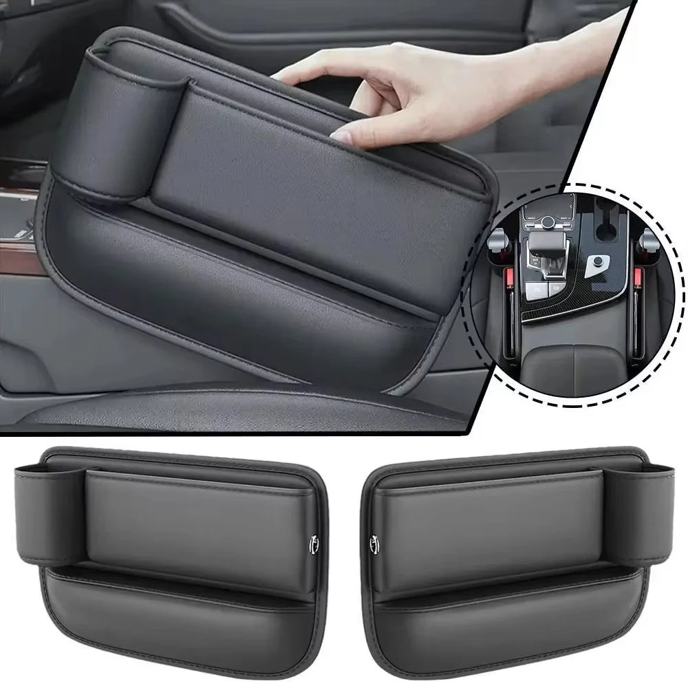 Car Seat Gap Water Cup Holder Leather Universal Crevice Side Storage Box Driver Front Auto Seat Gap Filler Organizer In the Car Beauty World Shop