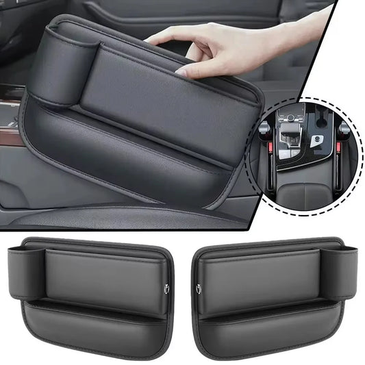 Car Seat Gap Water Cup Holder Leather Universal Crevice Side Storage Box Driver Front Auto Seat Gap Filler Organizer In the Car Beauty World Shop