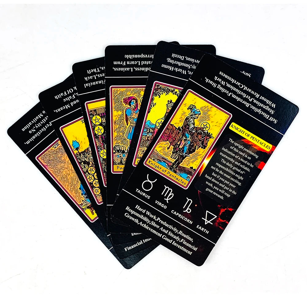 Tarot Cards For Beginners With Meaning On Them, 78pcs-Cards Fortune Telling Game Family Party Entertainment Cards Game Beauty World Shop