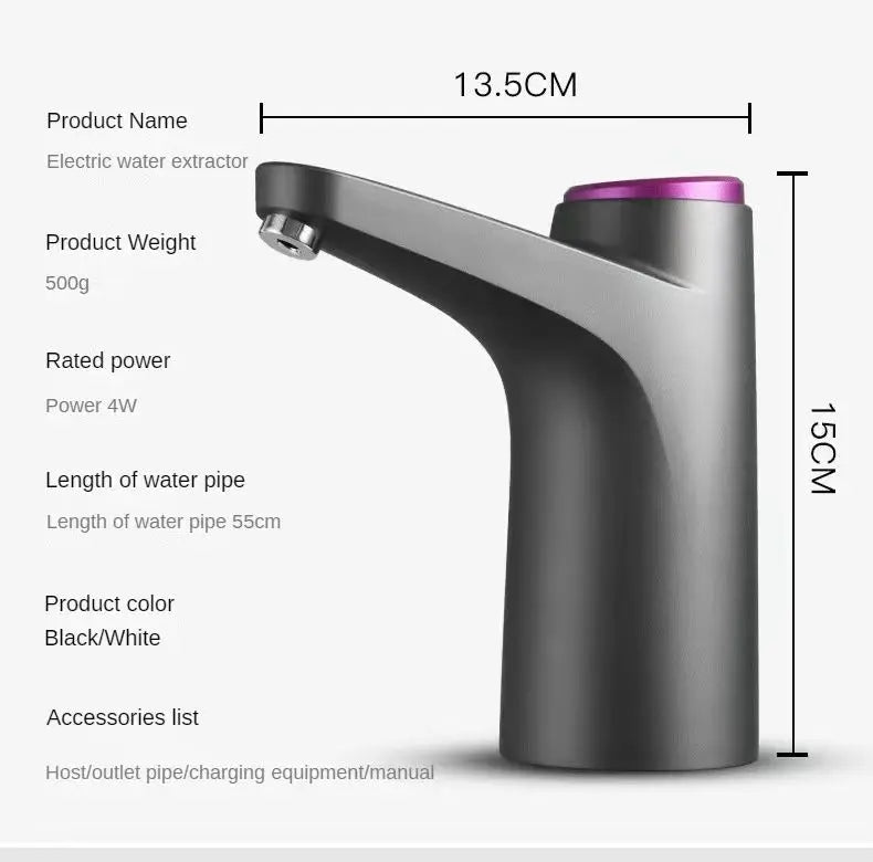 Portable 5-Gallon Water Dispenser With USB Charging-Automatic Electric Pump Suitable For Home Office And Outdoor Use Beauty World Shop
