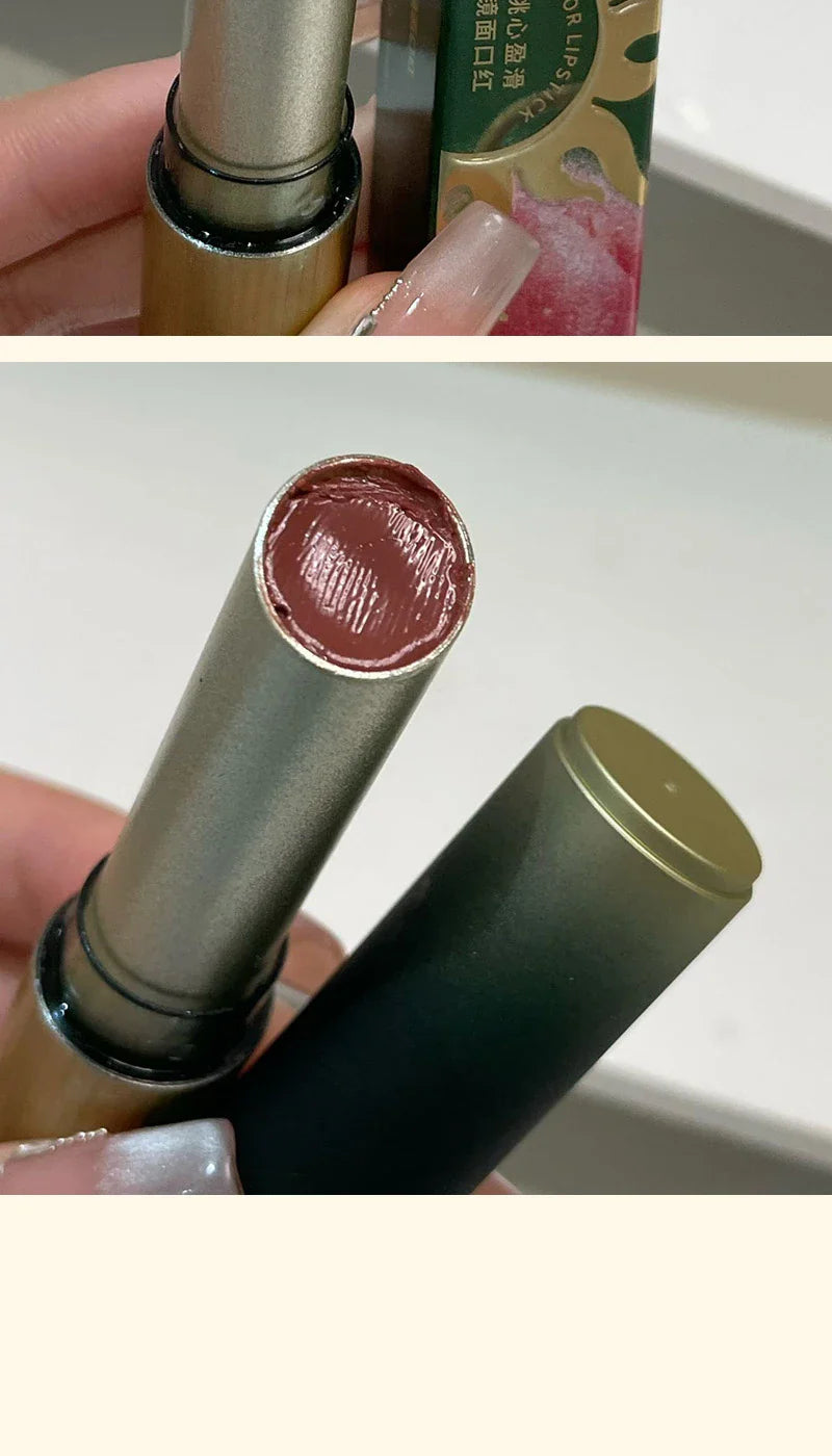 HERORANGE Heart-Shaped Moisturizing Lipstick: Mirror-Like Shine with Hydrating Formula - Natural Look for a Dewy, Radiant Finish Beauty Trend Shop