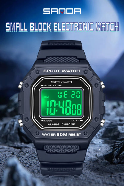 SANDA 2156 Fashion Mens Watch Military Water Resistant Sport Watches Army Big Dial Led Digital Wristwatches Stopwatches For Male Beauty World Shop