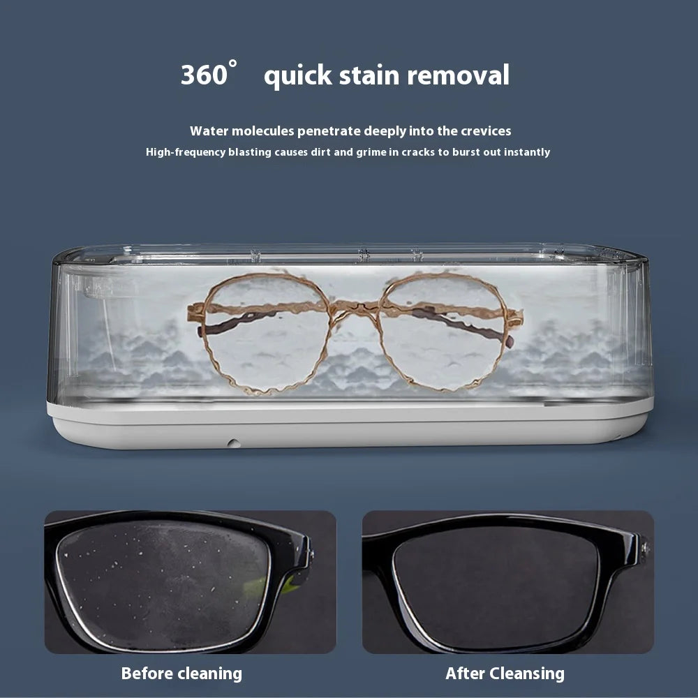 Ultrasonic Cleaner Machine Eyeglass 650ml Mini High-frequency Vibration Cleaning For Glasses Jewelry Denture Pacifier Beauty World Shop