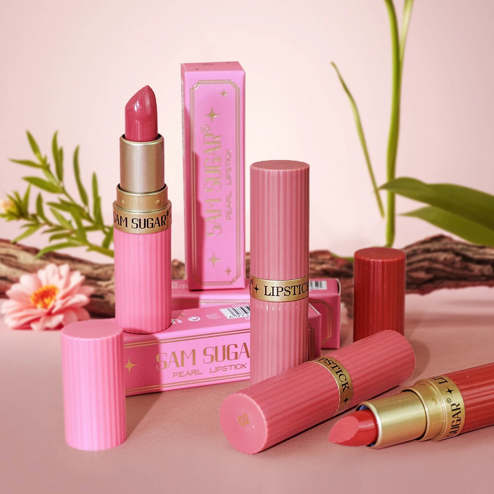 Pearlescent Pink Glitter Velvet Lipstick Metallic Waterproof Long Lasting Matte Shimmer Diamond Lipstick Women Makeup Cosmetic Beauty World Shop