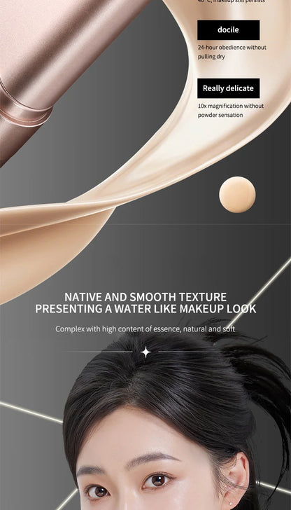 Light and Moist Hydrating Foundation, Natural-Looking, Moisturizing, Shiny, Thin and Lightweight, Double-Headed Makeup Foundation That Rotates for Easy Use, with Its Own Brush, Waterproof, Easy to Apply Makeup, and Easy for B Beauty World Shop