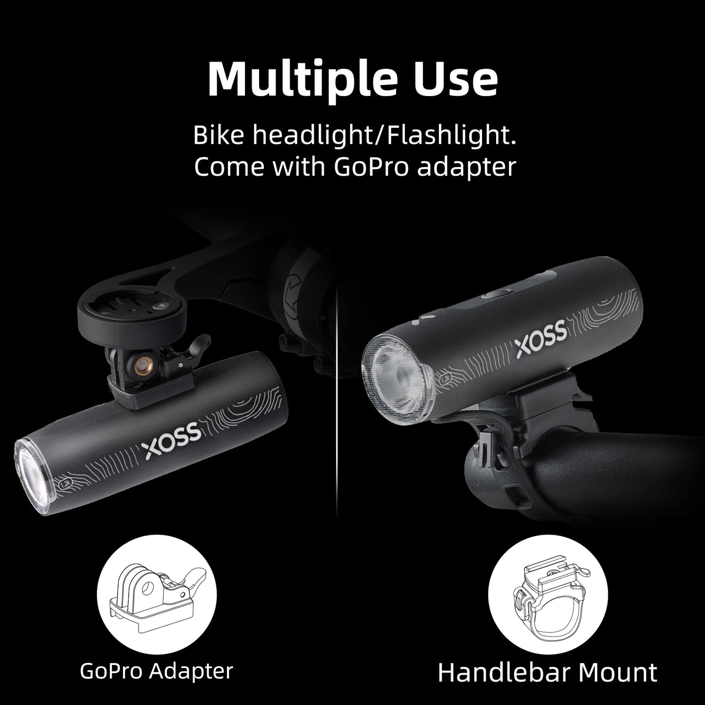 XOSS 200-3000 Lm Bike Light XL1200 Headlight Waterproof Rechargeable Front Lamp Bicycle Light Aluminum Ultralight Flashlight Beauty World Shop