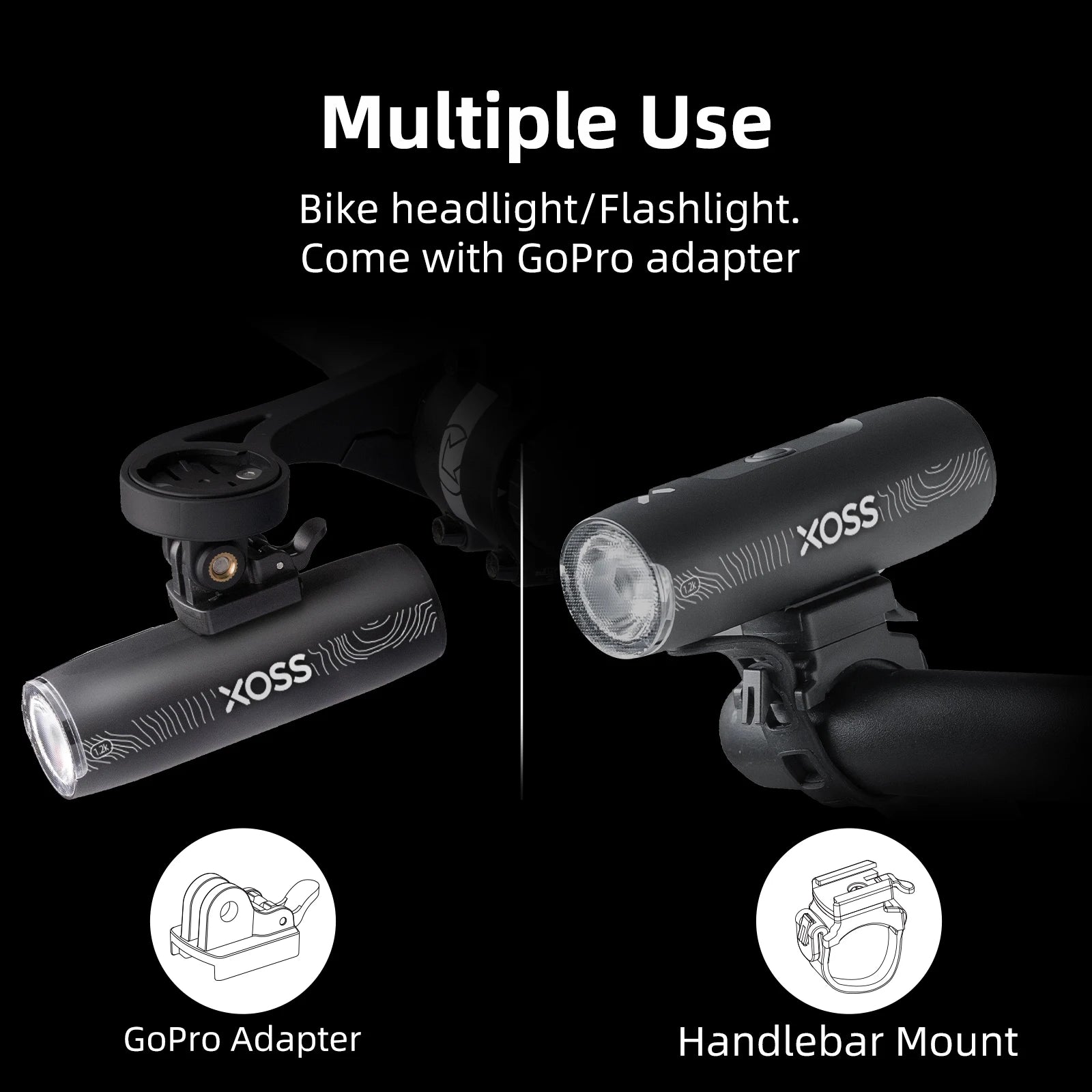 XOSS 200-3000 Lm Bike Light XL1200 Headlight Waterproof Rechargeable Front Lamp Bicycle Light Aluminum Ultralight Flashlight Beauty World Shop