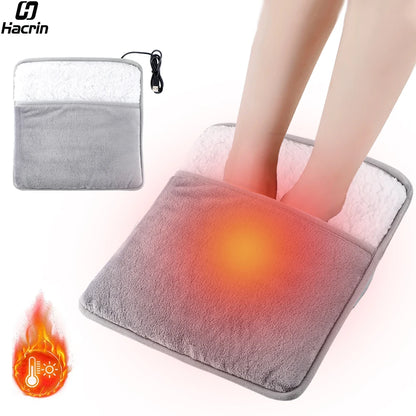 Foot Warmer USB Foot Heater Thermal Foot Heating Pad Soft Plush Warm Foot Cover Electric Heating Feet Warmer for Home Bedroom Beauty World Shop