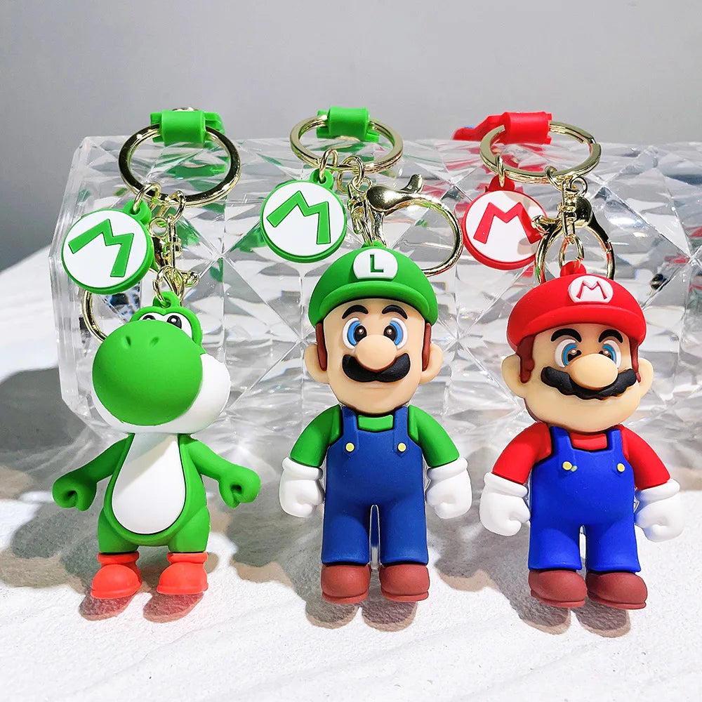 19 Styles Anime Keychain Mario Bros Luigi Toad Bowser Action Figure Model PVC Cartoon Bag Doll Pendant Toys Gift Beauty World Shop