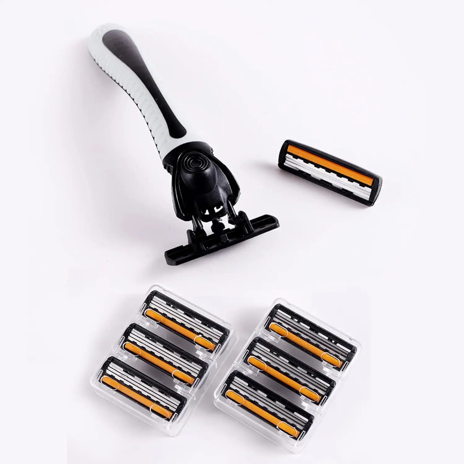 Variety Packs Skin Guard Anti-Slip Handle Replacement Triple Blades Reusable Safety Manual Razors for Men Shaving Bathing Trave Beauty World Shop