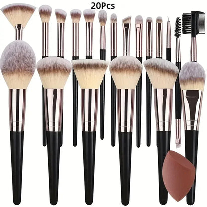 3-20PCS Makeup Brushes Set Soft Fluffy Eyeshadow Foundation Concealer Blending Blush Brush Kabuki Professional Women Beauty Tool Beauty World Shop