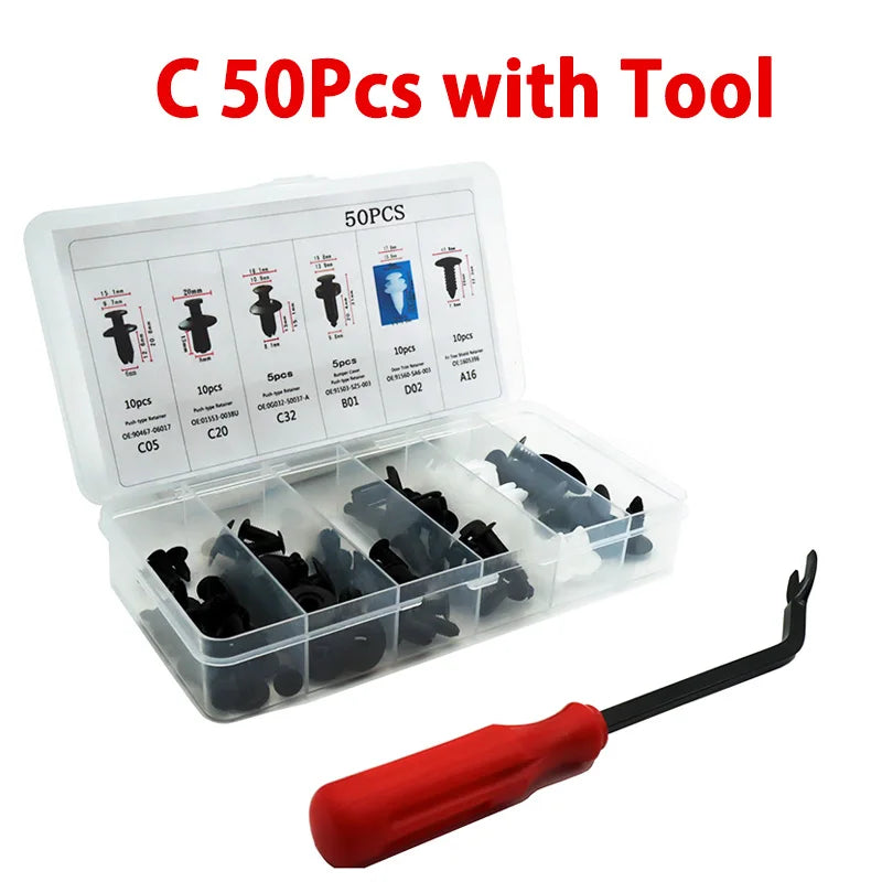 Auto Fastener Clip Mixed Car Body Push Retainer Pin Rivet Bumper Door Trim Panel Fastener Kit Car Clips Box or Bag packaging Beauty World Shop