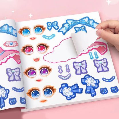 1set Toy Puzzle Stickers Reusable for Girls Cartoon Princess Make a Face Stickers Handicrafts Creative Kids Stickers Beauty World Shop