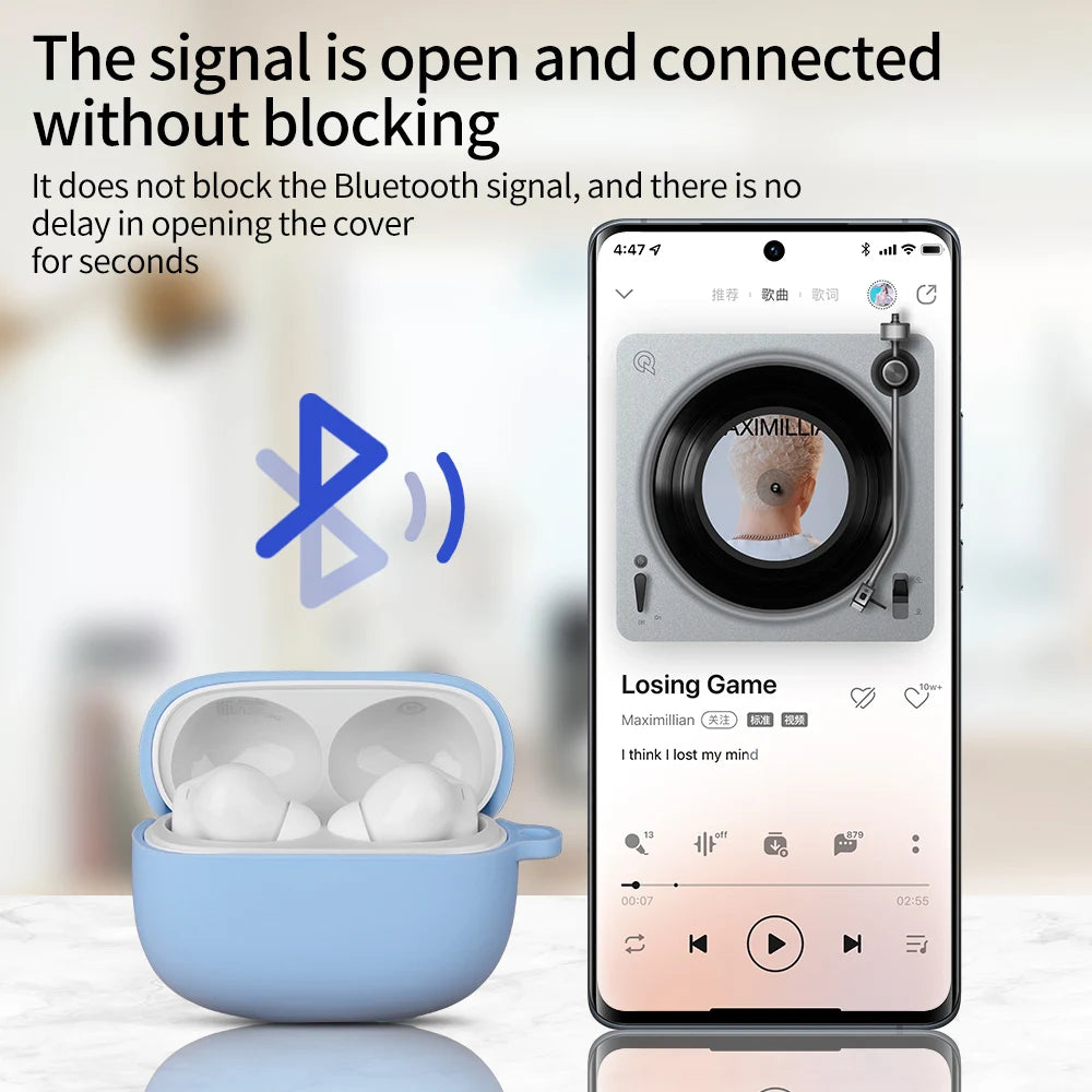 Soft Silicone Case for Redmi Buds 6 Pro 6Pro Cases Wireless Earphone Cases For Xiaomi Redmi Buds6 Pro Covers with Hook Accessory
