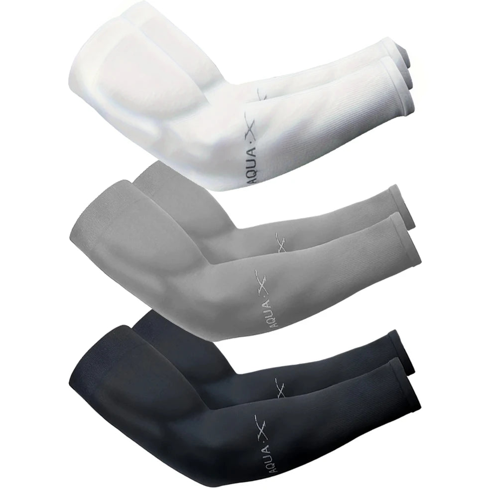 3Pairs Fashion Sun Ice Silk Sleeves Unisex Summer Sun Protection Arm Sleeves Suitable for Outdoor Riding, Driving, Fishing Beauty World Shop