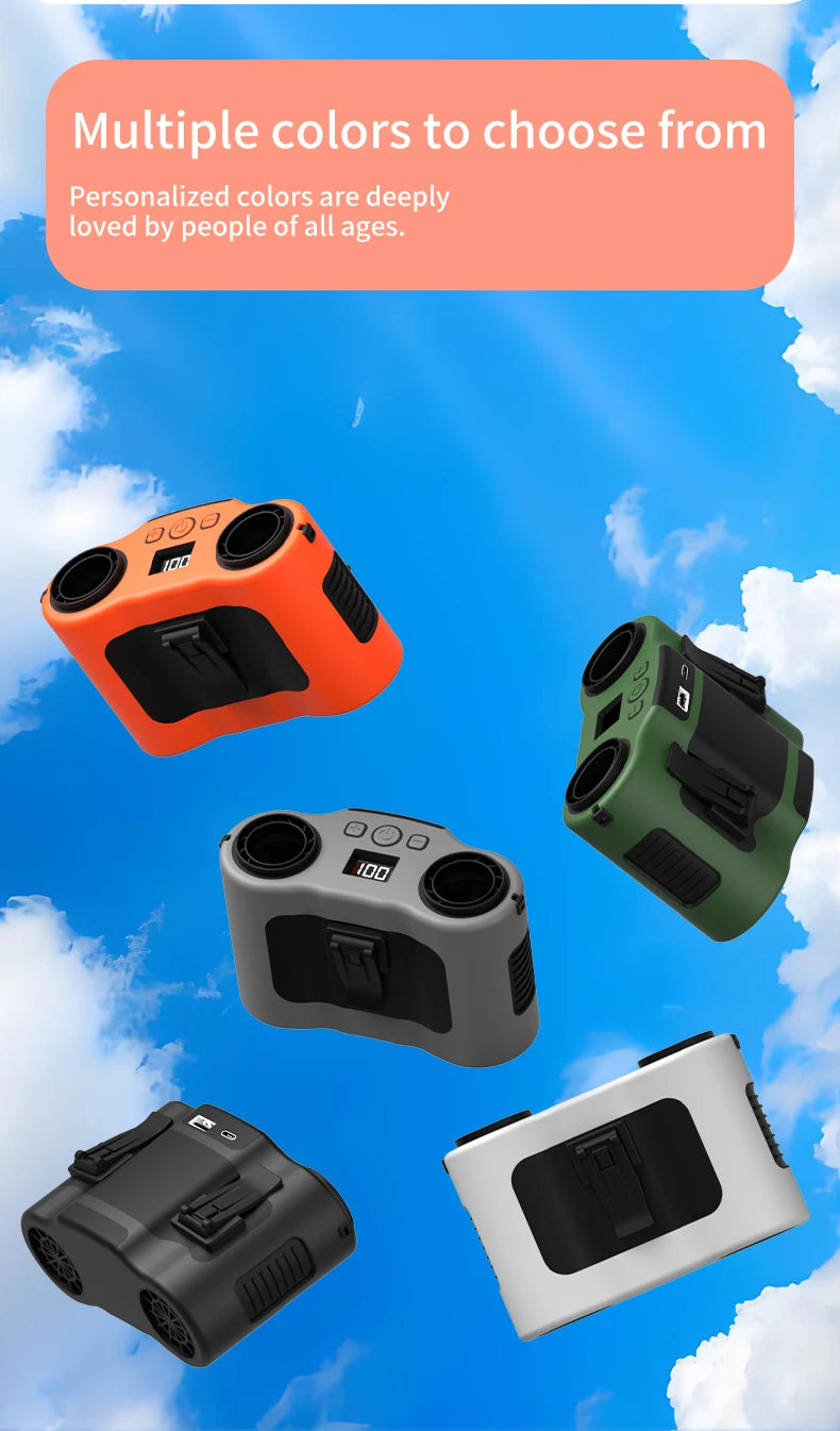 Portable Waist Clip Fan Mini USB Charging Hanging Fan with LED Flashlight Outdoor Single/dual Air Outlet Fan 20000/10000Mah F6/7 Beauty World Shop