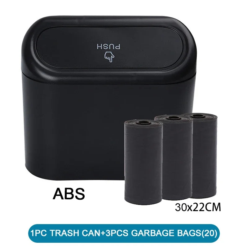 Car Trash Can (with Lid) Contains 60 (300) Garbage Bags, Small Car Trash Can, Leak-proof Mini Car Accessories Beauty World Shop