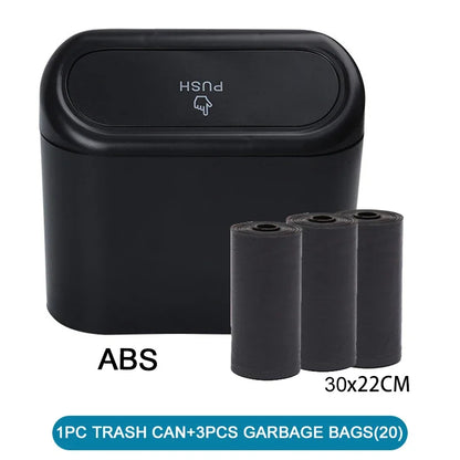 Car Trash Can (with Lid) Contains 60 (300) Garbage Bags, Small Car Trash Can, Leak-proof Mini Car Accessories Beauty World Shop