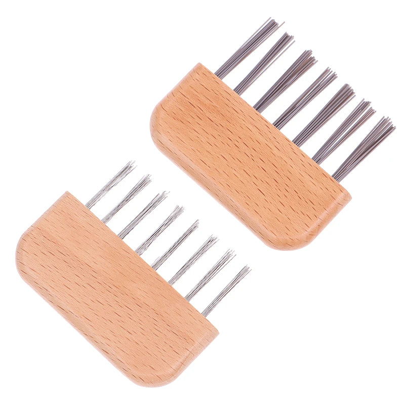 1PCS Wooden Comb Cleaner Delicate Cleaning Removable Hair Brush Comb Cleaner Tool Handle Embeded Tool Beauty World Shop