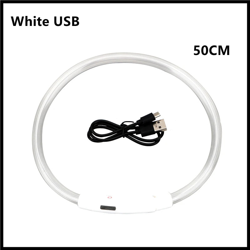 USB Rechargeable Luminous Collar Adjustable Led Glowing Dog Collar for Large Small Dogs Cat Night Light Collar Pet Safety Harnes Beauty World Shop