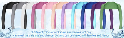 1Pair Cooling Shawl Arm Sleeves Sun Protection for Women Men with Finger Hole for Golfing, Driving, Riding, Fishing Beauty World Shop