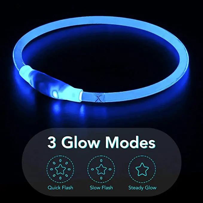 Luminous Dog Collar Light Charge Cat Necklace, Led Fashion Flashing DIY Glowing Safety Collar for Dogs Nighttime Pet Accessorie Beauty World Shop