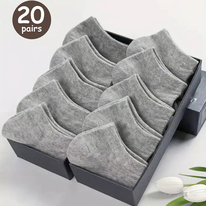 10/20/30/40/50 Pairs Of Breathable Deodorant Men's Low Cut Ankle Socks - Sweat Wicking And Comfortable Summer Wear Beauty World Shop