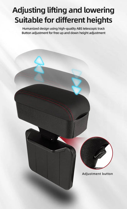 Height Adjustable Car Center Console Gap Storage Organizer with Liftable Tray Elbow Support Armrest Pad for SUV Sedan Beauty World Shop