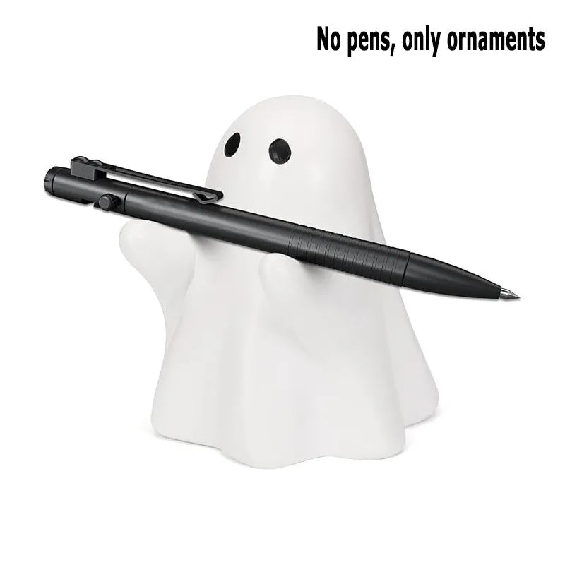 Cute Halloween Ghost Pen Holder Little Ghost Statue Design Pencil Support for Home Office Desktop Decoration Beauty World Shop