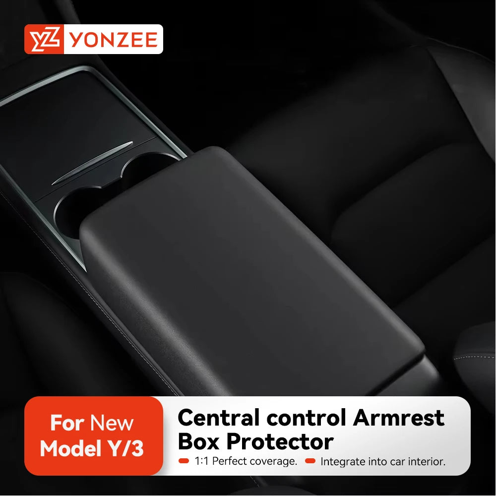 YZ For Tesla Model 3 Y Highland Juniper Car Center Console Armrest Pad Soft Case Central Armrest Box Cover 2026 Auto Accessories Beauty World Shop