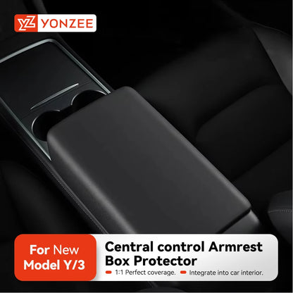 YZ For Tesla Model 3 Y Highland Juniper Car Center Console Armrest Pad Soft Case Central Armrest Box Cover 2026 Auto Accessories Beauty World Shop