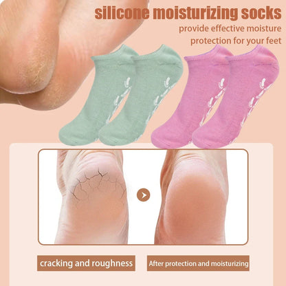 Silicone Moisturizing Mask Socks Reusable Exfoliating Anti Crack Protective Gloves Dry Dead Skin Remover Tools Hand Foot Care Beauty World Shop
