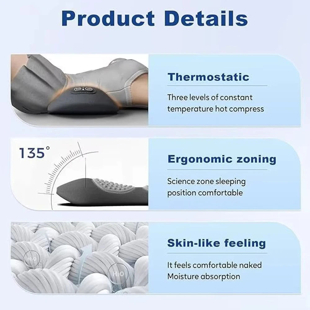 Heating Vibration Massage Pillow Electric Lumbar Support Pad Bed Sleeping Waist Protection Cushion Lying Flat Waist Pain Relief Beauty World Shop
