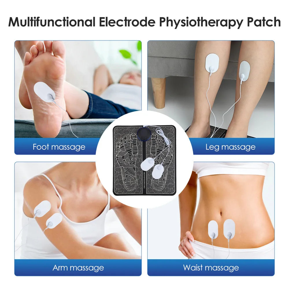 EMS Foot Massager Pad Relief Pain Relax Feet Acupoints Massage Electric Muscle Stimulation Improve Blood Circulation Relax Feet Beauty World Shop