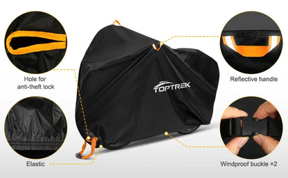 Toptrek Bike Cover Outdoor Storage Waterproof Anti-UV 210D Oxford High Quality Covers for Bicycles Rain Snow Dust Protective Beauty World Shop