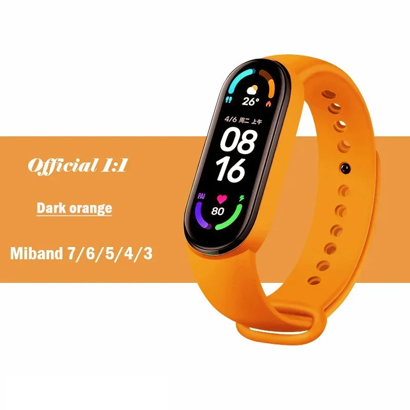 official Silicone Strap For Xiaomi Mi Band 4 5 6 7 Bracelet Sport Watch Wristband Miband4 miband7 Correa Mi band 3 4 5 6 7 Band Beauty Fashion