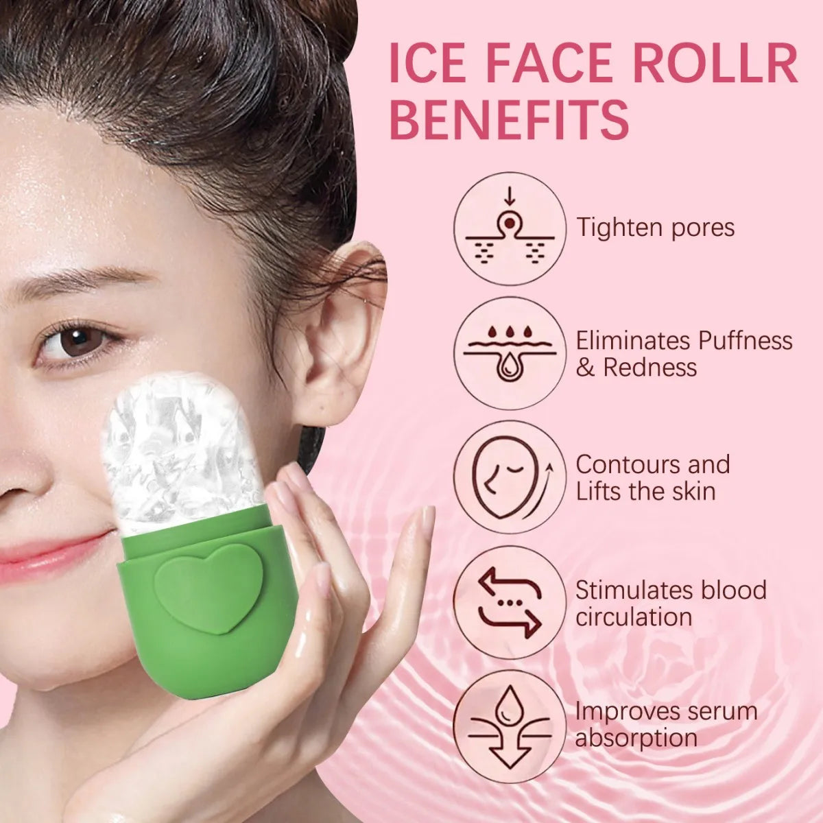 Love Upgraded Face and Eye Ice Roller - Facial Massager for Skin Care - Reusable Silicone Ice Mold for Fresh and Cool Skin Beauty World Shop