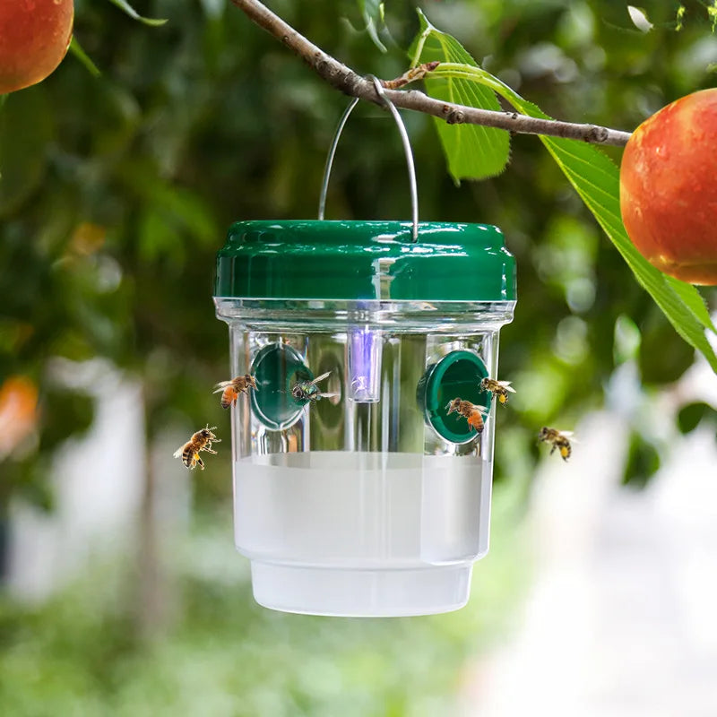 Clear Plastic Outdoor Insect Trap with Lid - Effective for Catching Fruit Flies, Wasps, Transparent Design for Easy Monitoring Beauty World Shop