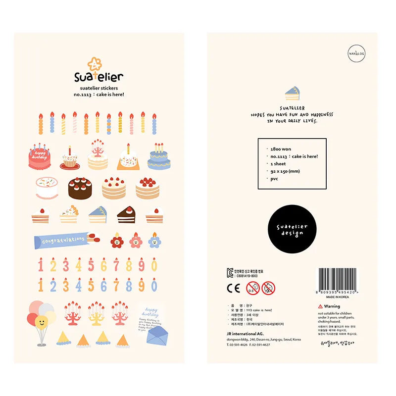 Korean Import Original Suatelier Collection Kawaii Daily Stickers Scrapbooking Diy Journal Stationery Sticker Deco Art Supplies Beauty World Shop