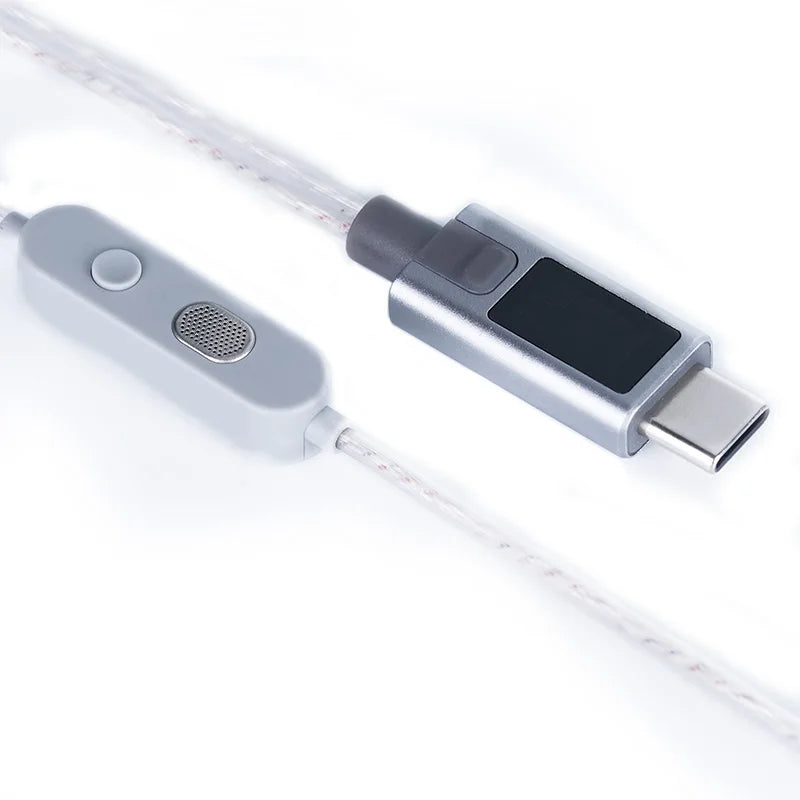  KZ M2 Dual Silver-Plated Upgrade Cable , High-definition With Dual Mic USB Type-C Earphone Upgrade Cable