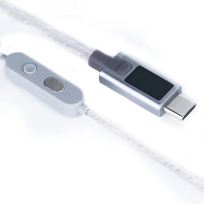  KZ M2 Dual Silver-Plated Upgrade Cable , High-definition With Dual Mic USB Type-C Earphone Upgrade Cable
