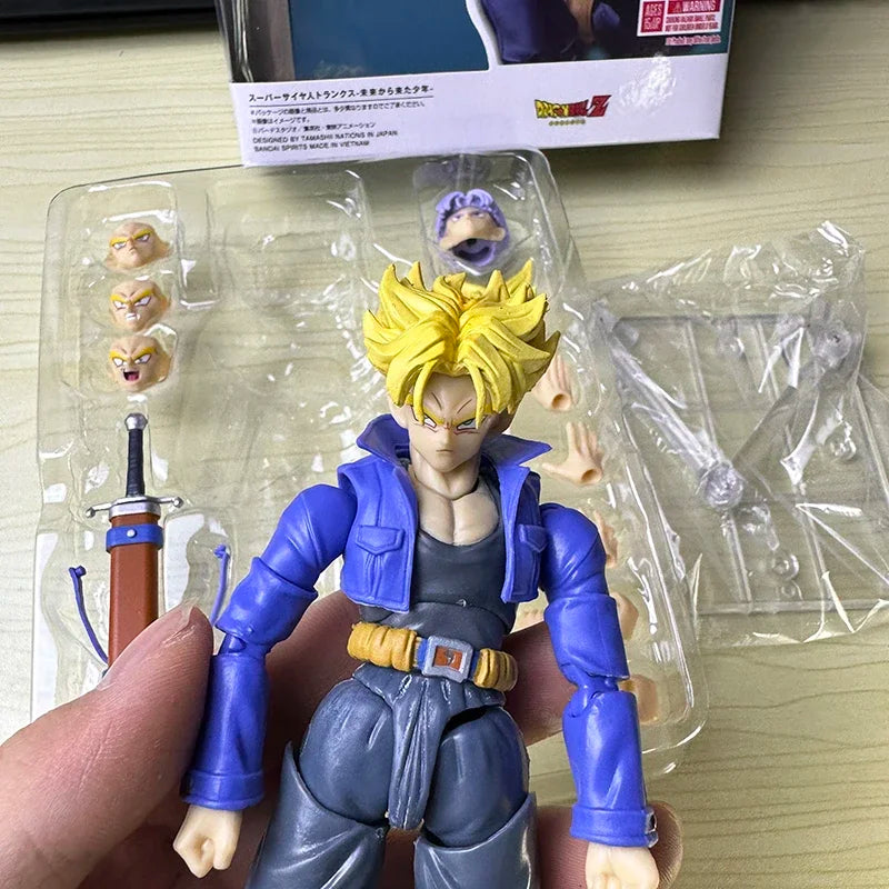 Anime Dragon Ball Z Figures Shf Super Saiyan Trunks Action Figure Collection Model 15cm Future Boy Torankusu Movable Toys Gifts Beauty World Shop