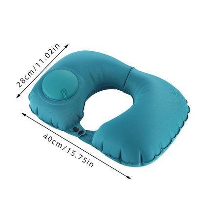 Inflatable Travel Neck Pillow U-shaped Cervical Orthopedic Protection Pillow Outdoor Portable Foldable Pillow Travel Essentials Beauty World Shop