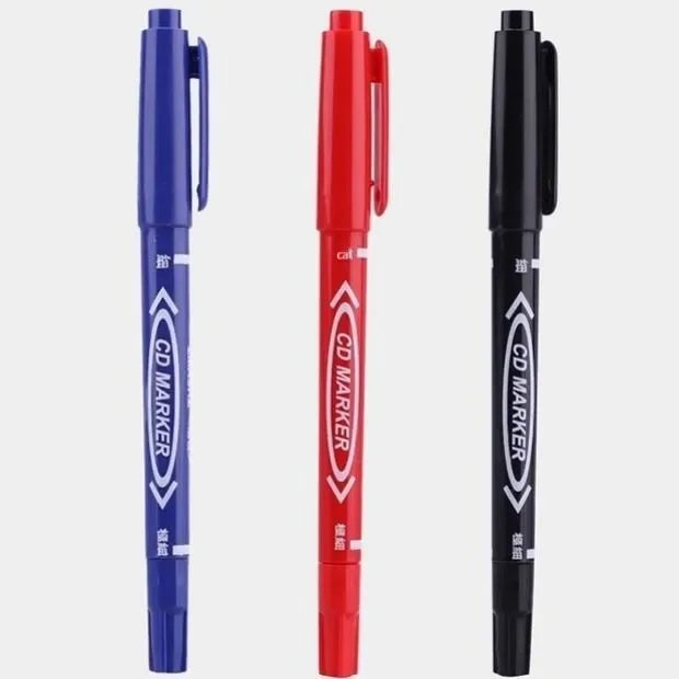 10Pcs/set Double Tip Art Black Blue ink Permanent Paint Marker Pen for Plastic Wood Stone Metal Glass Doodling Marking Graffiti Beauty Trend Shop